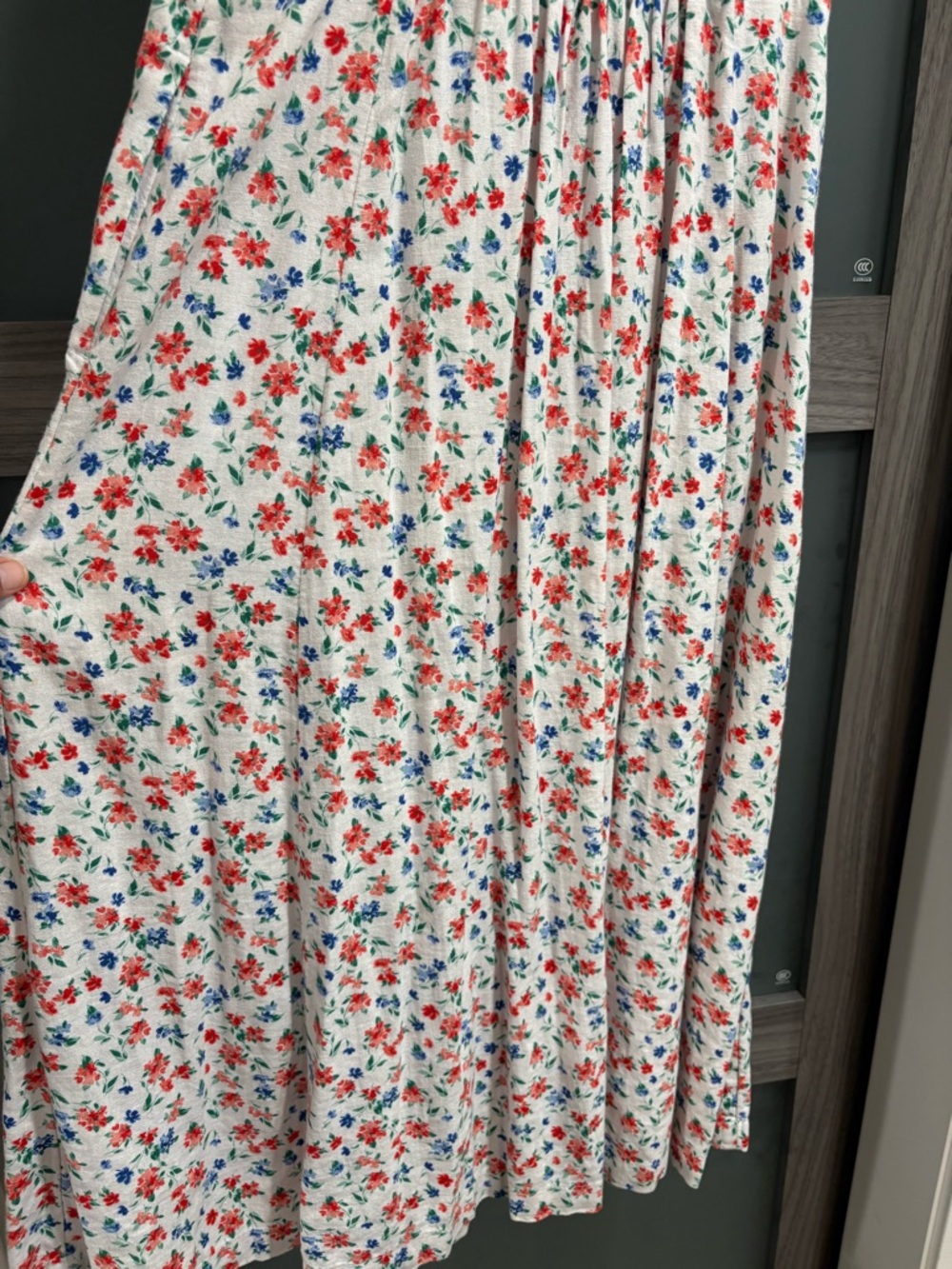 Old Navy Midi Dress with Red & Blue Floral Print - Picture 9 of 12
